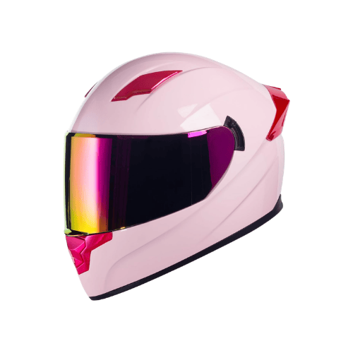Full-Face Aerodynamic Street Helmet – Iridescent Dual Visor System
