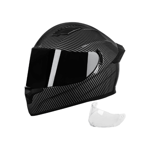Full-Face Aerodynamic Street Helmet – Iridescent Dual Visor System