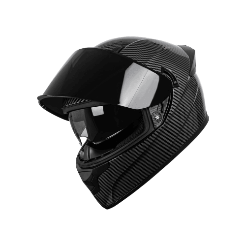 Full-Face Aerodynamic Street Helmet – Iridescent Dual Visor System