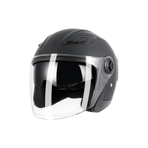 Adult 3/4 Open Face Metropolitan Helmet – Integrated Double Visor