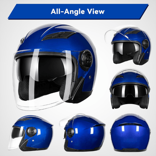 Adult 3/4 Open Face Metropolitan Helmet – Integrated Double Visor
