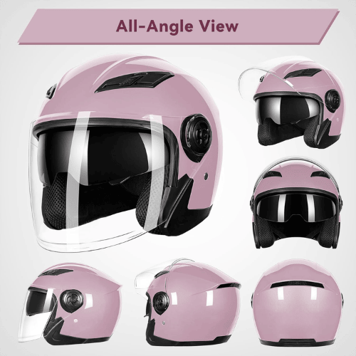 Adult 3/4 Open Face Metropolitan Helmet – Integrated Double Visor