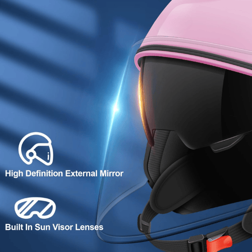 Adult 3/4 Open Face Metropolitan Helmet – Integrated Double Visor
