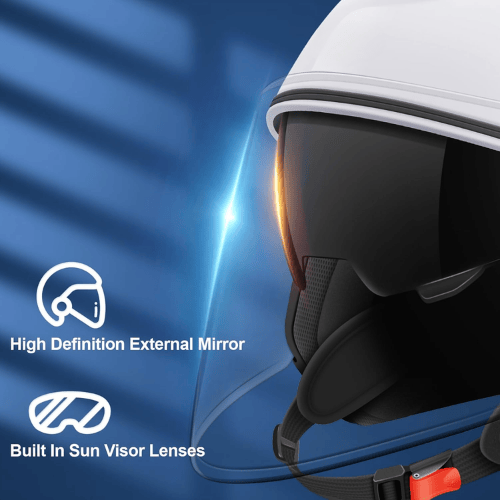 Adult 3/4 Open Face Metropolitan Helmet – Integrated Double Visor
