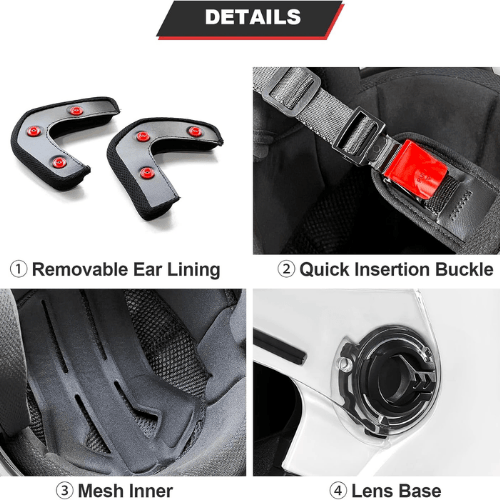 Adult 3/4 Open Face Metropolitan Helmet – Integrated Double Visor