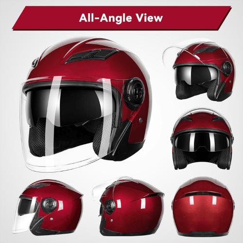 Adult 3/4 Open Face Metropolitan Helmet – Integrated Double Visor