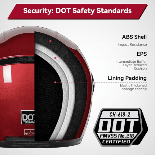 Adult 3/4 Open Face Metropolitan Helmet – Integrated Double Visor