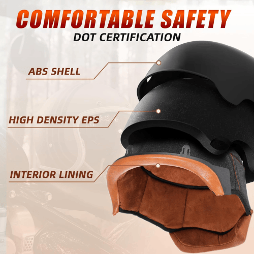 Retro 3/4 Open Face Tactical Helmet – Internal UV-Shield & Modular Snap System